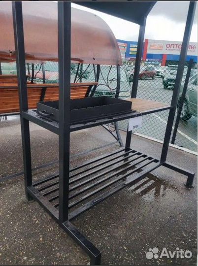 Мангал с крышей лофт