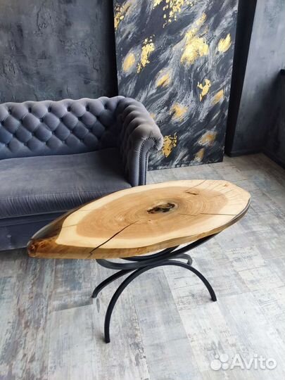 Стол-консоль из спила ясеня