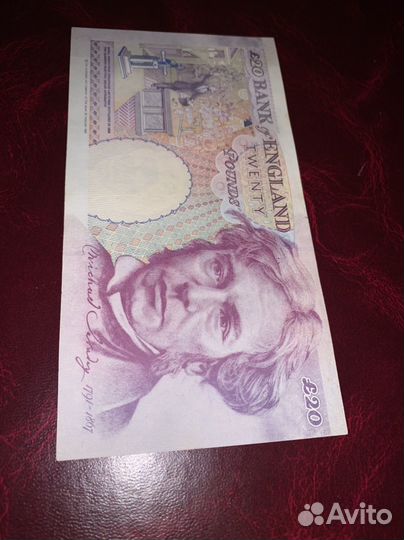 Банкнота Англия 20 фунтов 1993 год