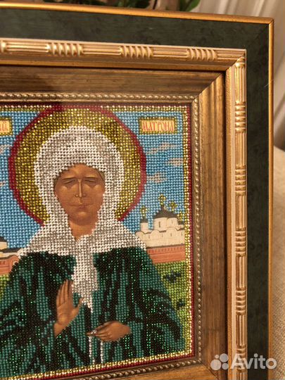 Икона Матрона московская бисером