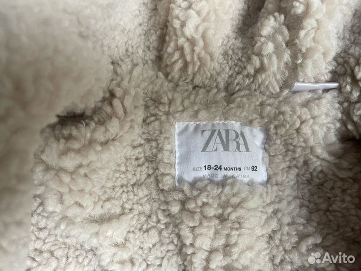 Серое пальто детское Zara 92см