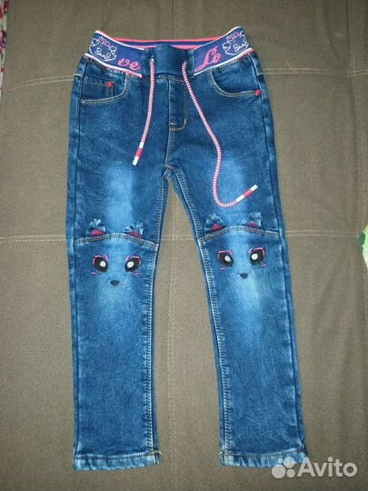 Джинсы для девочки тёплые