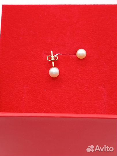 Серьги,Золото,585,Жемчуг