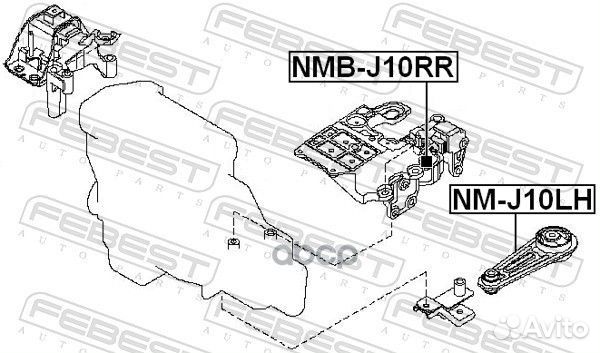 Подушка двигателя левая NMJ10LH Febest