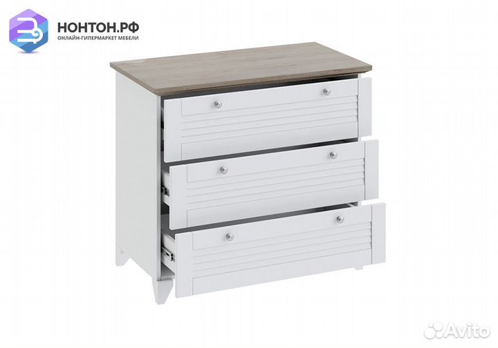 Комод Ривьера на ножках дуб бонифацио / белый