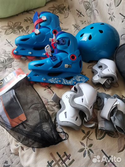 Роликовые коньки детские и защита
