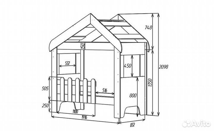 Детская кровать домик