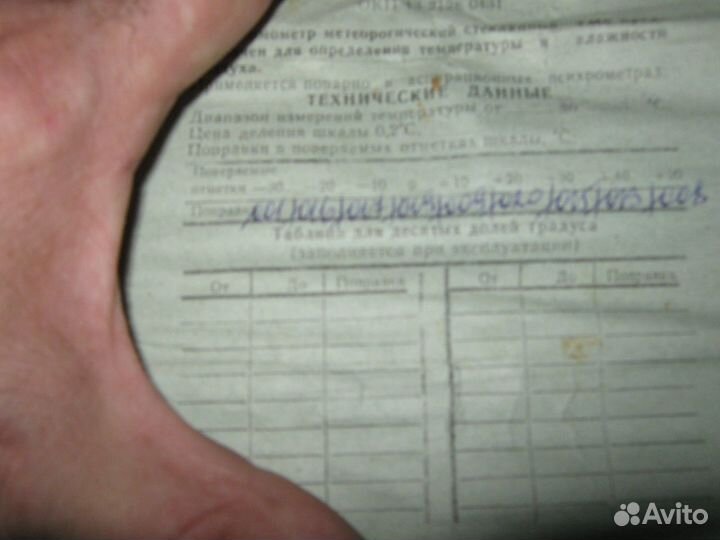 Тернометр метеорологический стеклянный Тм-6