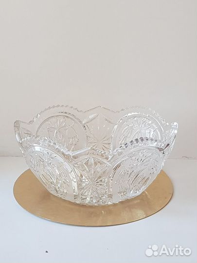 Комплект 3 шт: 1 ваза большая хрустальная+2 малых