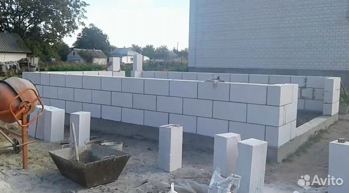 Кладка стен из газобетона, газоблока