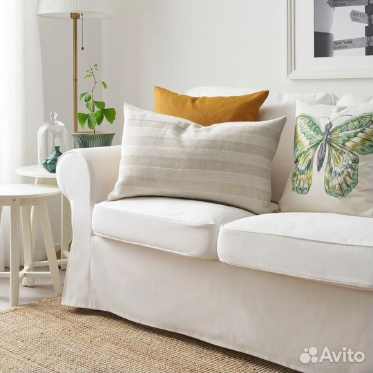 Подушка с чехлом икеа хеддамариа, 65x40 см, бежевы