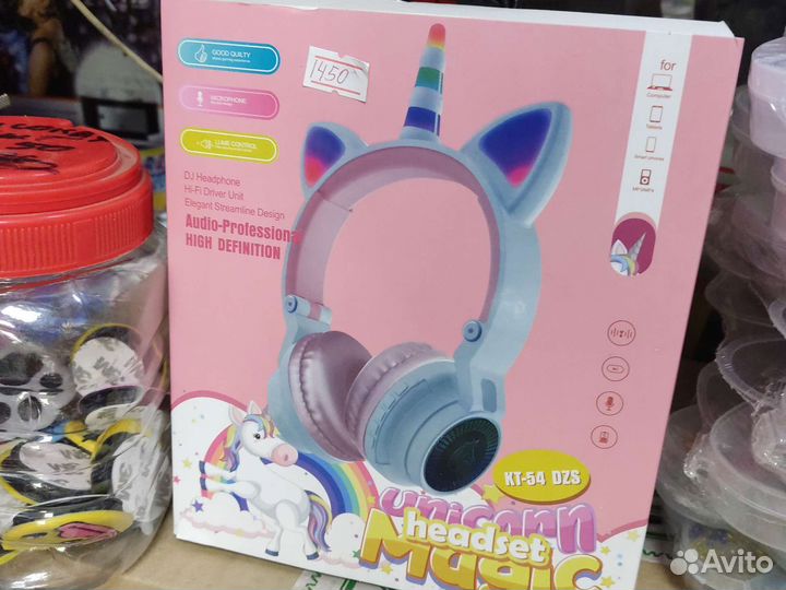 Детские беспроводные наушники Единорог Cat Ear STN