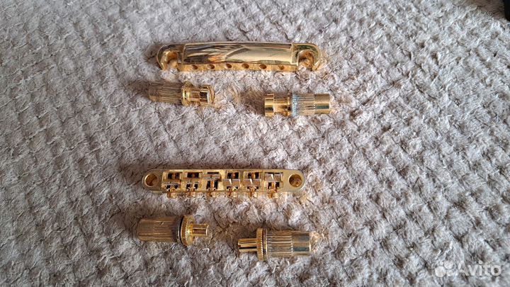 Гитарный бридж tune-o-matic и стопбар золото