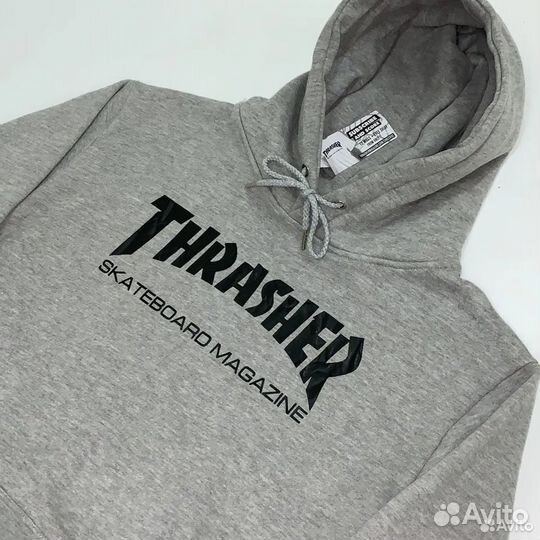 Худи thrasher серое