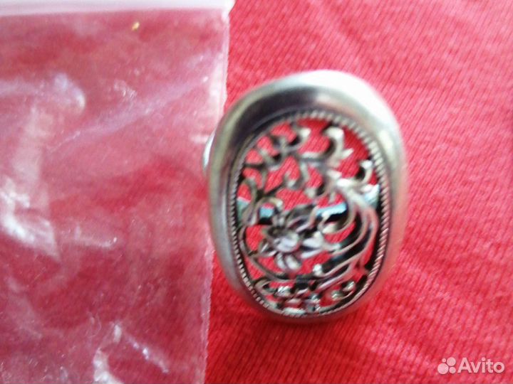 Комплект серьги + кольцо,серебро 925, 13 грамм