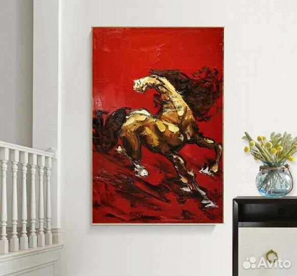 Современная картина маслом лошадь