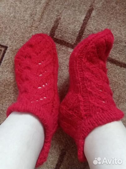 Короткие носки из козьего пуха + овечья шерсть