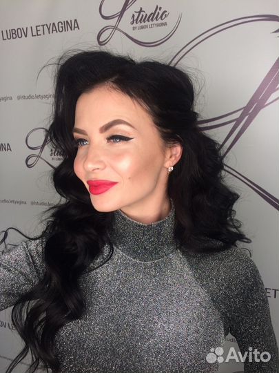 Свадебная причёска, укладка, макияж