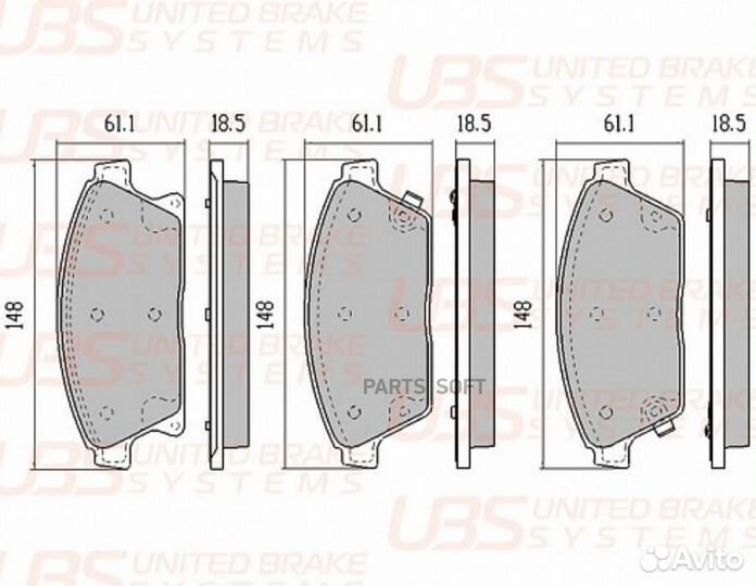 UBS BP1104025 Премиум тормозные колодки chevrolet