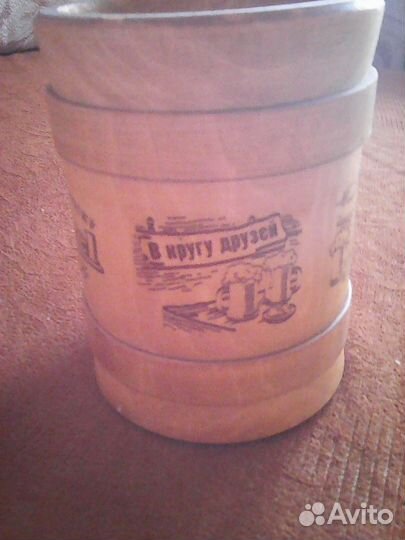 Пивная деревянная кружка