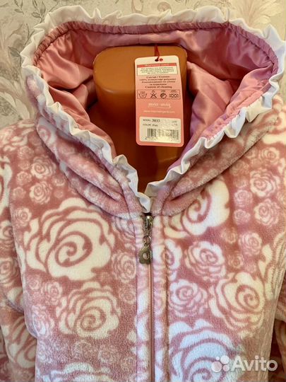 Новый плюшевый махровый халат розовый