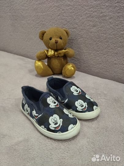 Слипоны детские 23 размер Микки Маус