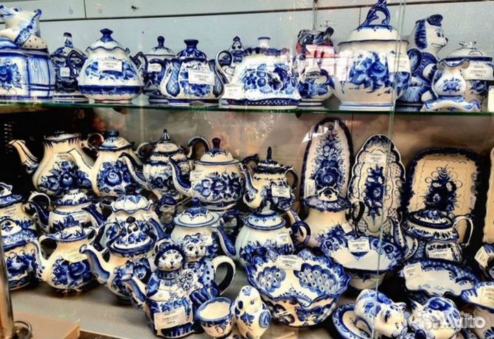 Ваза конфетница гжель