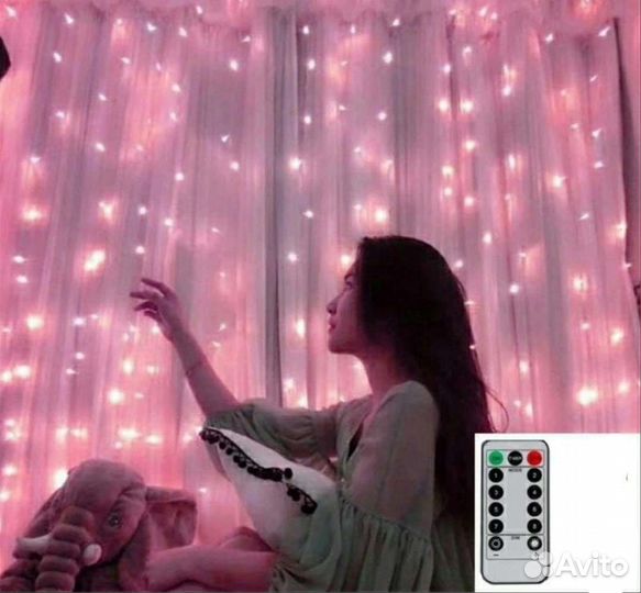 Гирлянда штора с пультом дистанционного управления