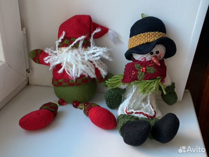 Игрушки новогодние Дед Мороз, Снеговик, елочка