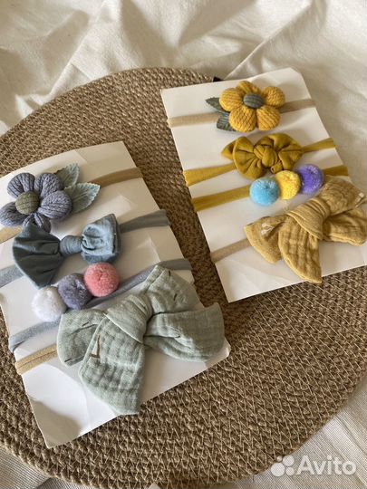 Повязки на голову бантики