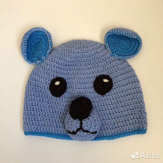 Шапка новая вязаная Мишка