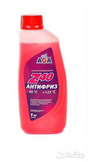 Антифриз готовый -40Cкрасный G12 AGA001Z 1л