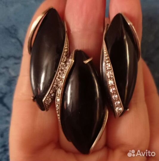 Серьги и кольца, серебро 925