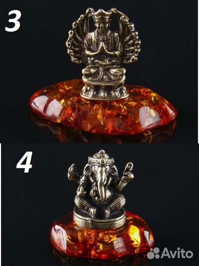 Сувенир из янтаря и латуни. Мини