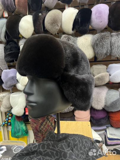 Шапка норковая ушанка