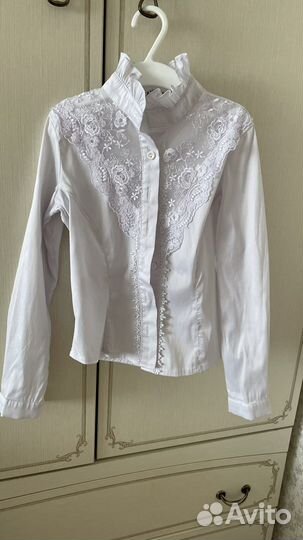 Блузка белая для девочек 122