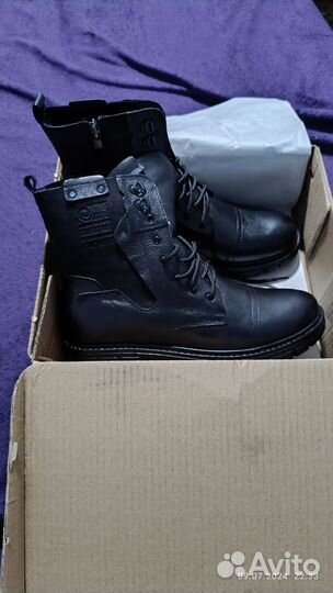 Берцы зимние кожаные