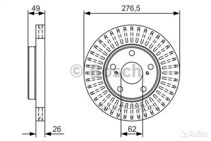 Bosch 0986479A62 Тормозной диск Premium 1 (цена за 1 шт.)