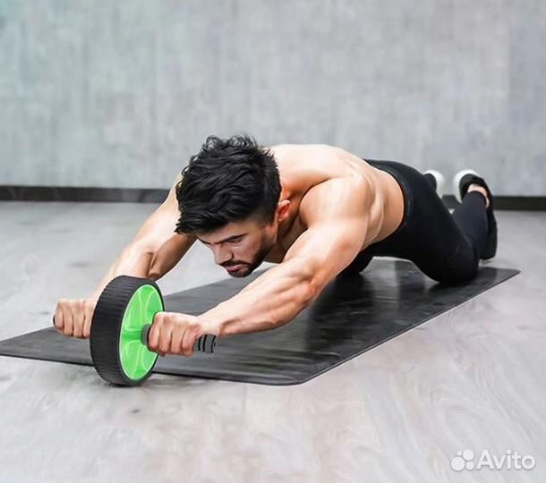 Ролик колесо для пресса гимнастический широкий роз