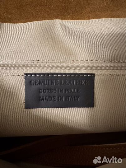 Сумка натуральная кожа италия коричневая