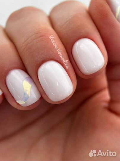 Маникюр с покрытием гель лак, наращивание