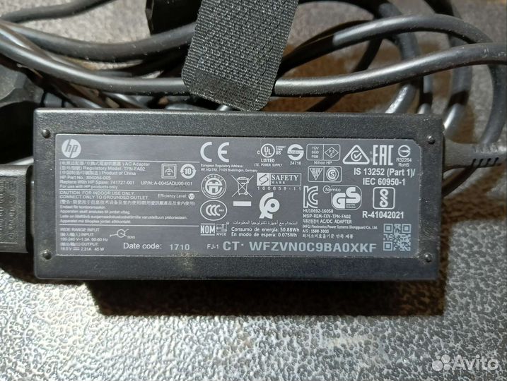 Блок питания для ноутбука hp 19.5v 2.31a 45w