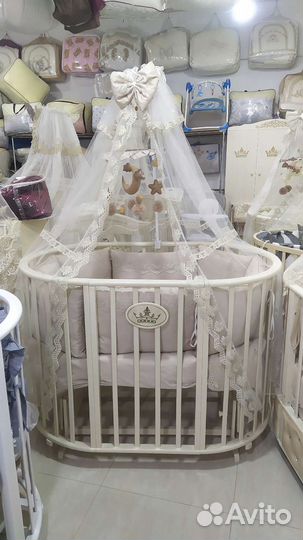 Детская кроватка с маятником 7в 1