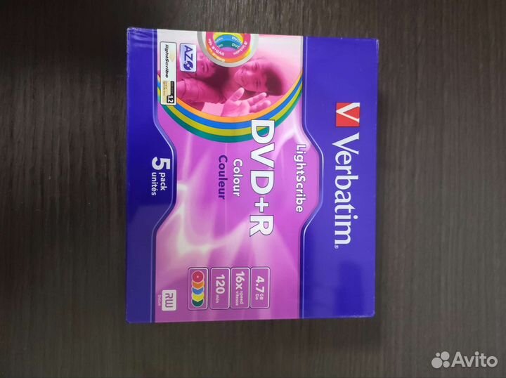 Verbatim DVD+R slim color 5 шт