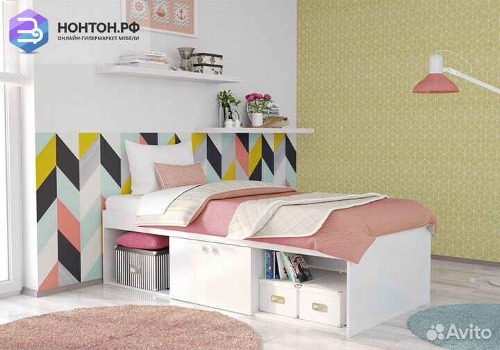 Кровать детская Polini kids Simple 3000 Н с нишами