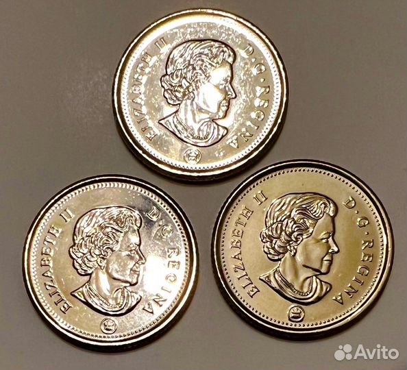 Набор 3 монеты Канада 10 центов