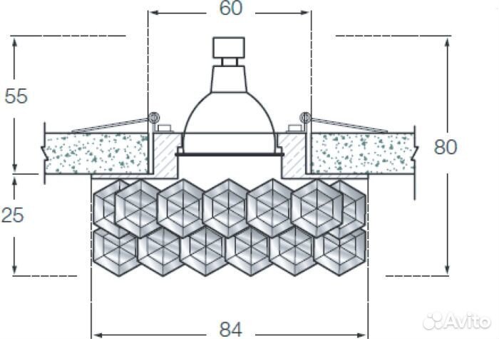 Точечный светильник Downlight DL061.02.1/7 crystal/topaz