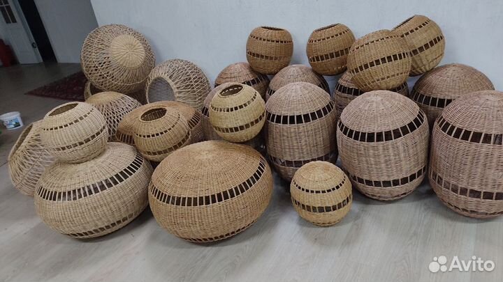 Светильники плетеные люстры