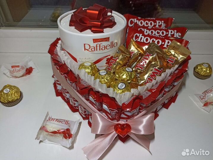 Киндер торт, коробочка сердечко, подарок