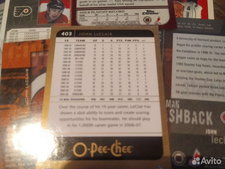 Хоккейные карточки John Leclair
